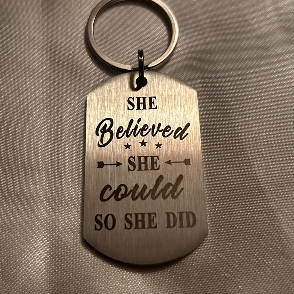 Inspirational Silver Keychain